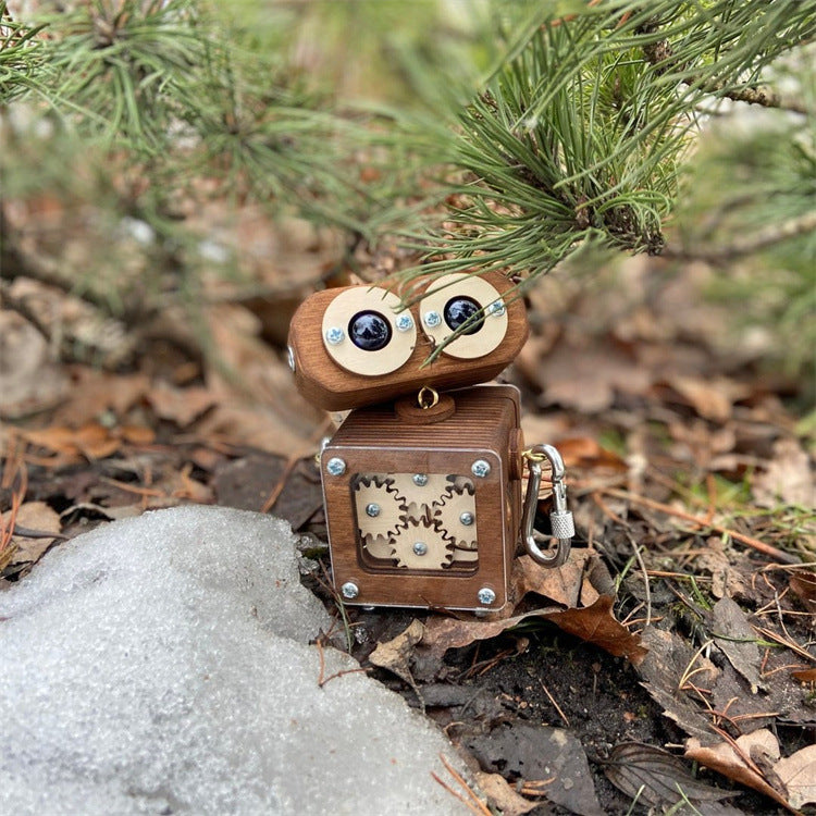 Wooden Robot Toy Deformable Robot Wooden Ornaments Crafts