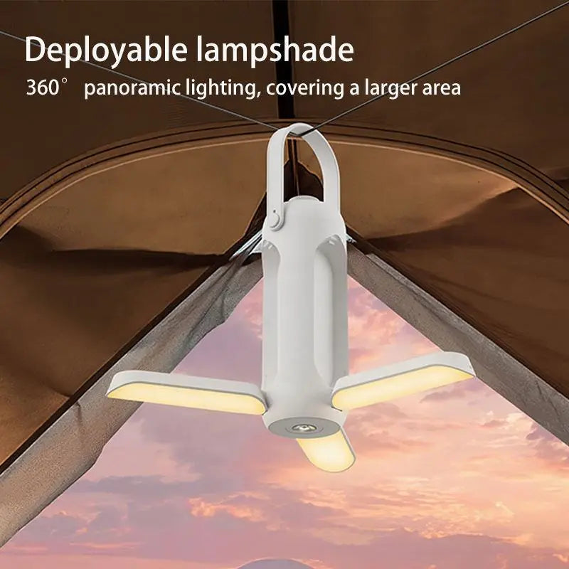 Camping Light Outdoor Picnic Tent Pendant Light USB Rechargeable Portable Light Flashlight Folding eprolo