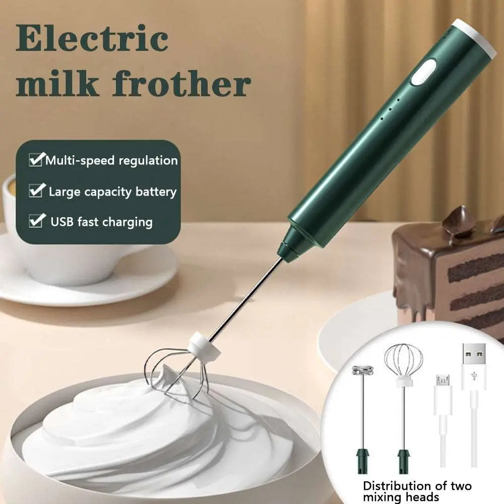 Egg Beater 3 Speeds Electric Handheld Rotary Egg Whisk Coffee Frothing Wand Cappuccino Frother Mixer USB Portable Kitchen Tools - Premium  from DELIGHTHOME - Just £8.14! Shop now at DELIGHTHOME