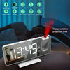 FM Radio LED Digital Smart Alarm Clock Watch Table Electronic Desktop Clocks USB Wake Up Clock with 180° Time Projection Snooze DELIGHTHOME