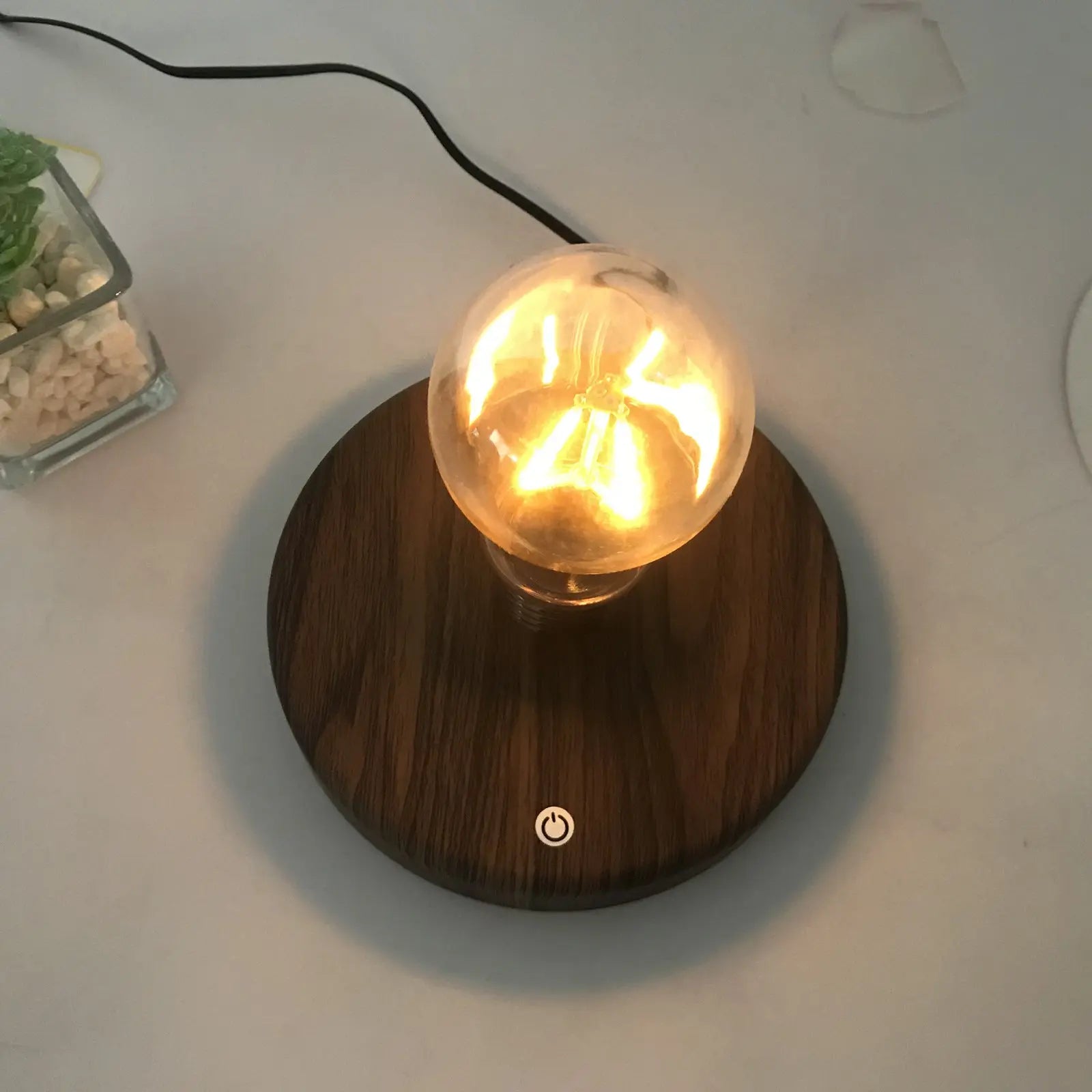 Imitation Wood Grain Magnetic Levitation Light Bulb Night Light Bedside Decoration Table Lamp Creative Girlfriend Birthday Gift eprolo