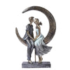Romantic Moonlight Couple Statue Resin Date Lovers Sculpture Household Ornament Craft Valentine's Day Gift for Wedding Decor - Premium  from DELIGHTHOME - Just £75.99! Shop now at DELIGHTHOME